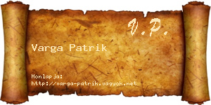 Varga Patrik névjegykártya